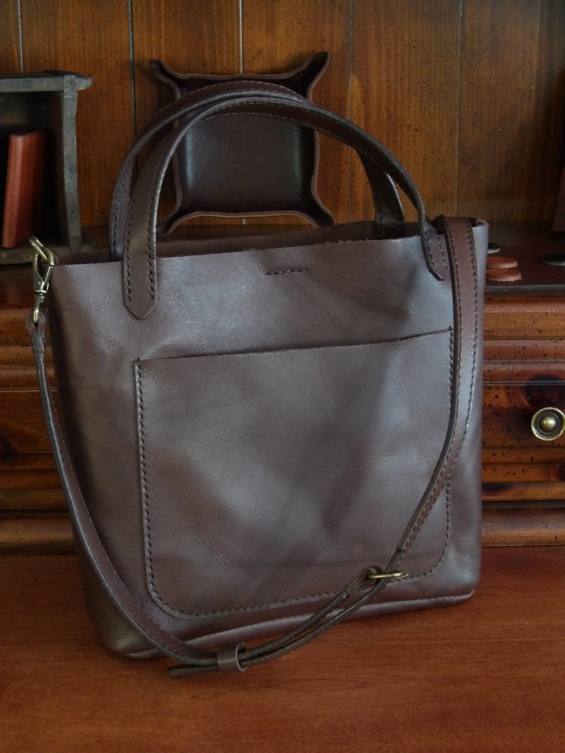 Leather Midi Tote